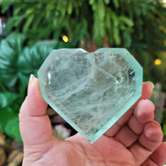 Gemmy Green Fluorite Faceted Heart