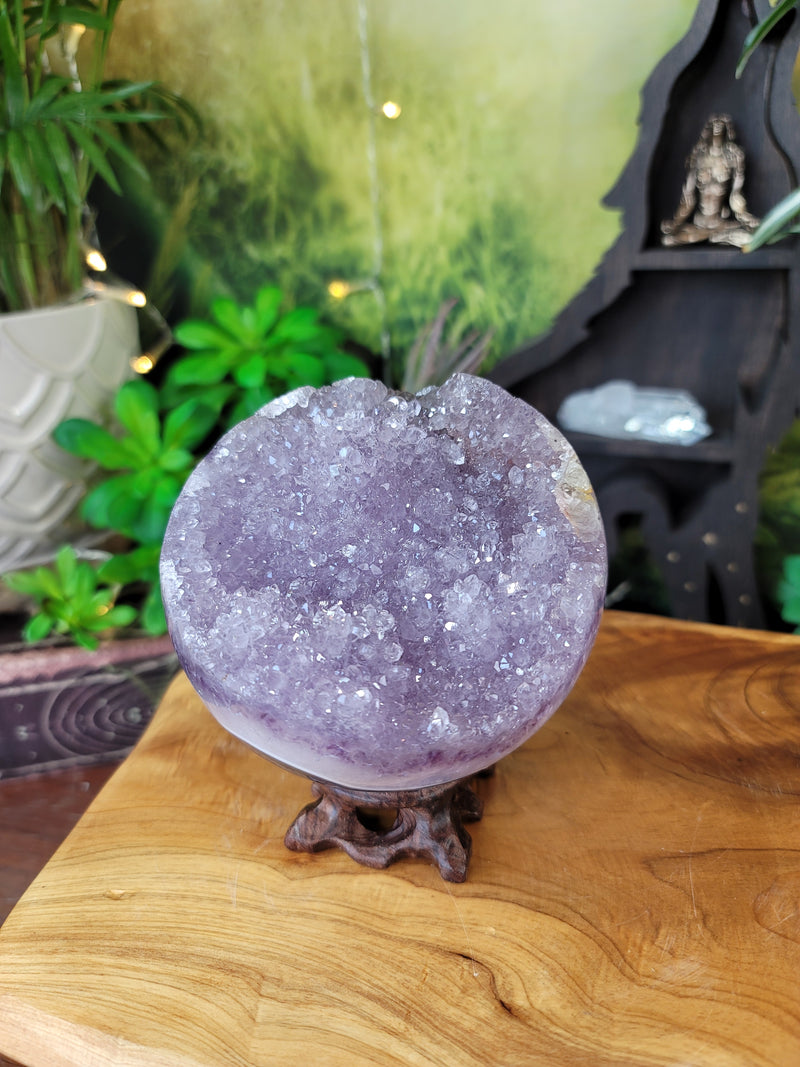 Lavender Amethyst Geode Sphere from Uruguay