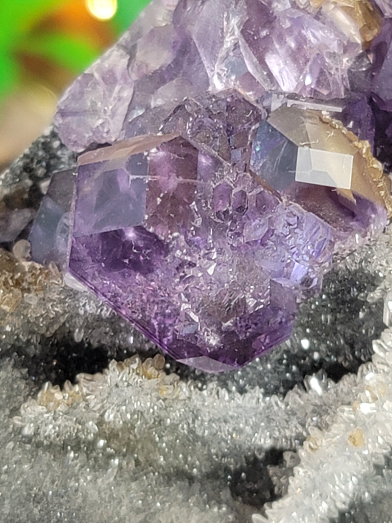 Tanzanite Fluorite with Quartz Micro Points on Matrix