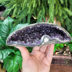 Amethyst Geode with Calcite Cubes