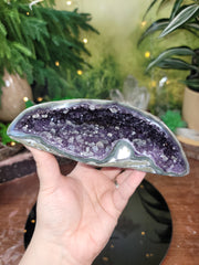 Amethyst Geode with Calcite Cubes