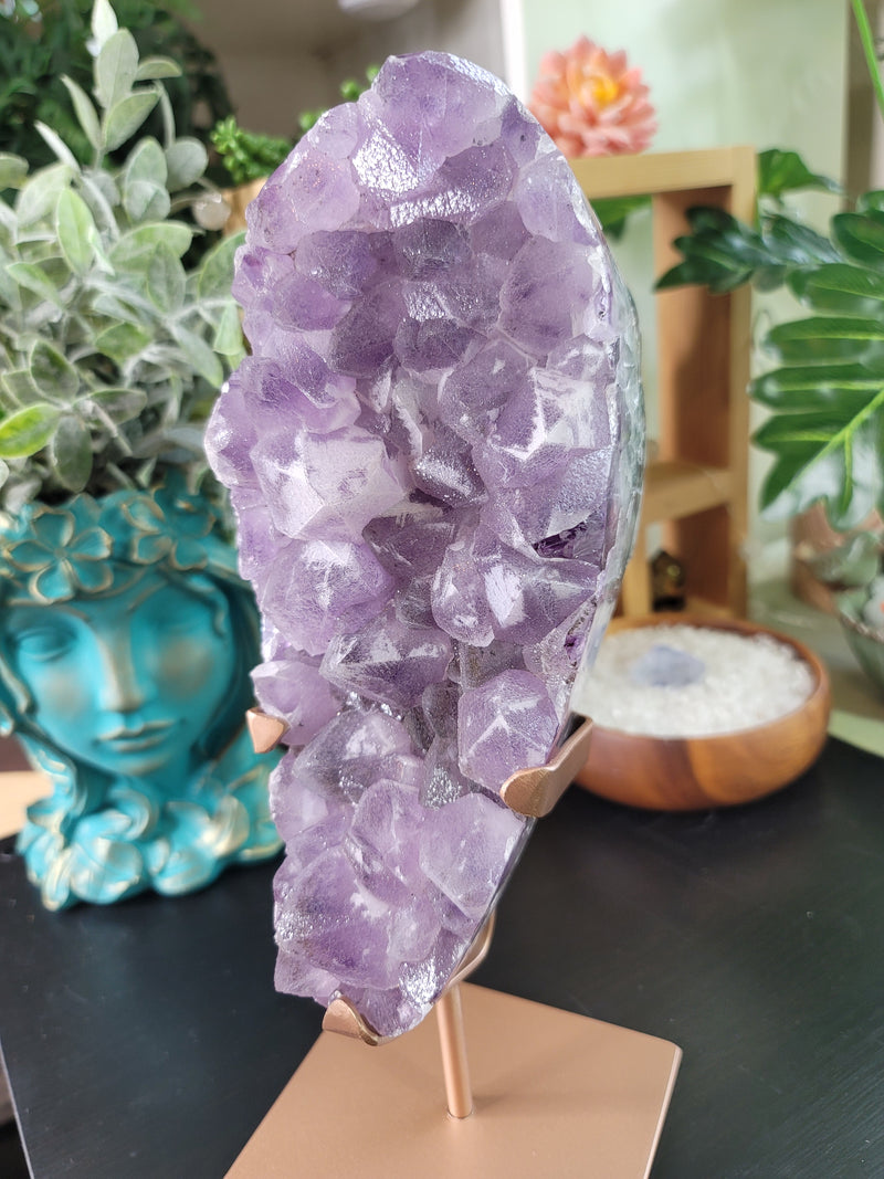 XL Frosted Big Points Amethyst on Custom Stand