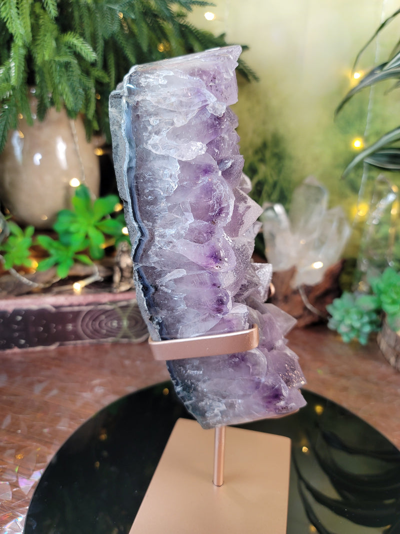 XL Frosted Big Points Amethyst on Custom Stand