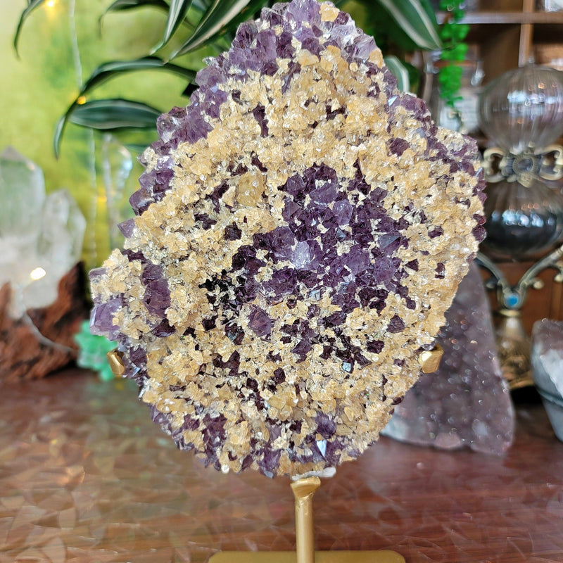 Amethyst with Golden Calcite Growth (sprinkle)