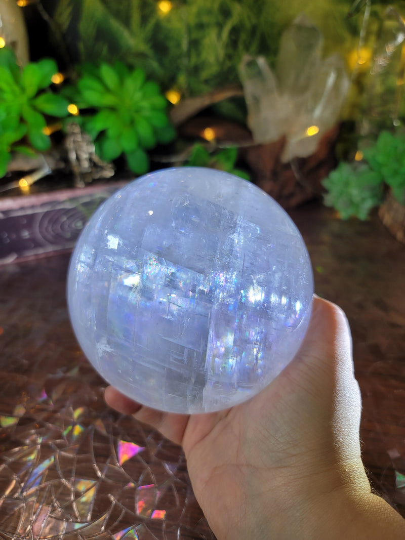 XL Optical Calcite Sphere FULL of RAINBOWS