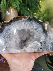 Quartz Druzy Geode with Agate Banding