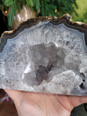 Quartz Druzy Geode with Agate Banding