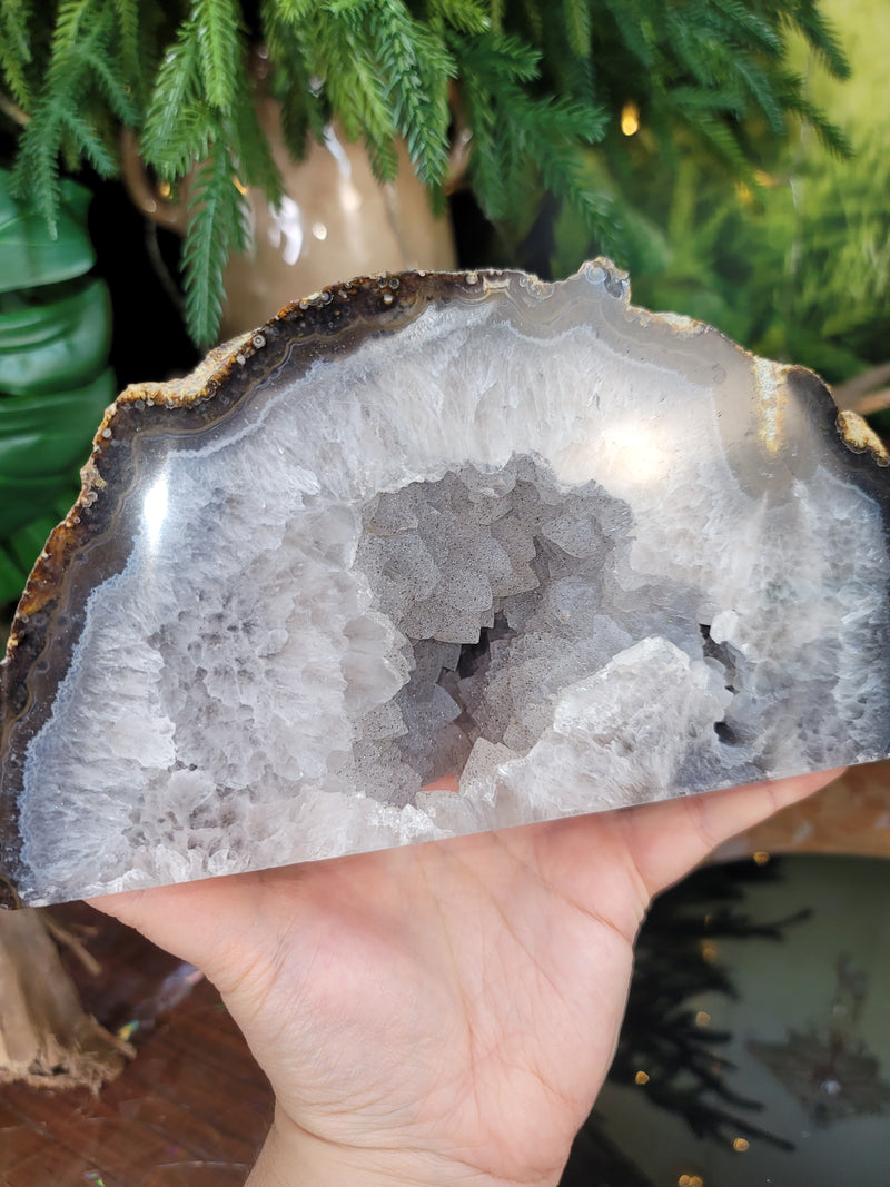 Quartz Druzy Geode with Agate Banding