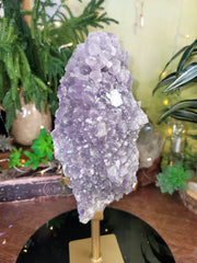 XXL Sugar Amethyst & Calcite Freeform on Custom Stand