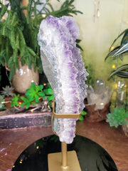 XXL Sugar Amethyst & Calcite Freeform on Custom Stand