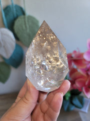 Faceted Clear Quartz Egg