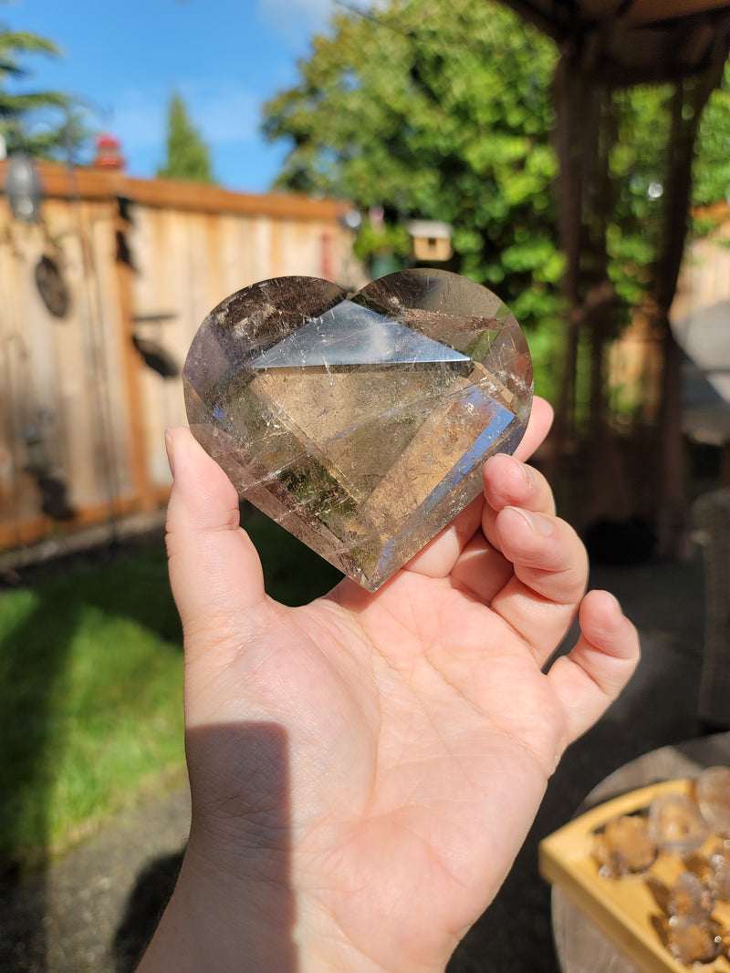 Light Smoky Quartz Faceted Heart