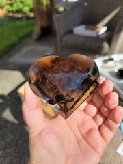 Smoky Quartz Faceted Heart