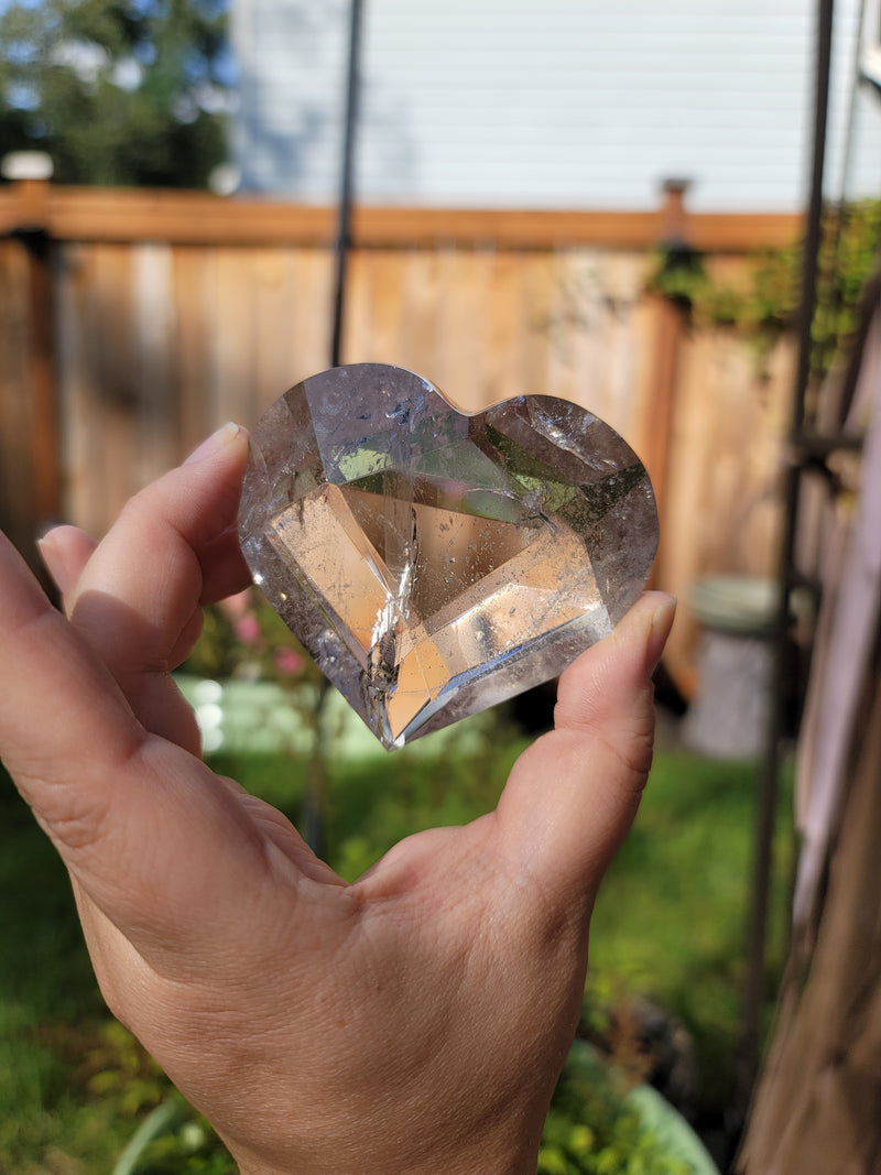 Light Smoky Quartz Faceted Heart