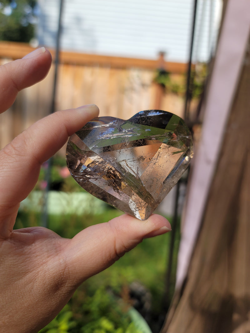 Light Smoky Quartz Faceted Heart