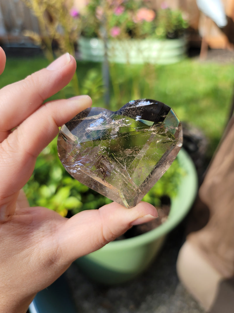 Light Smoky Quartz Faceted Heart