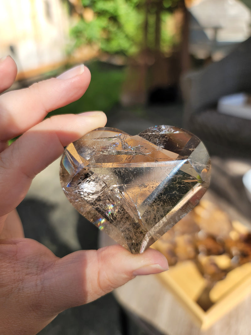 Light Smoky Quartz Faceted Heart