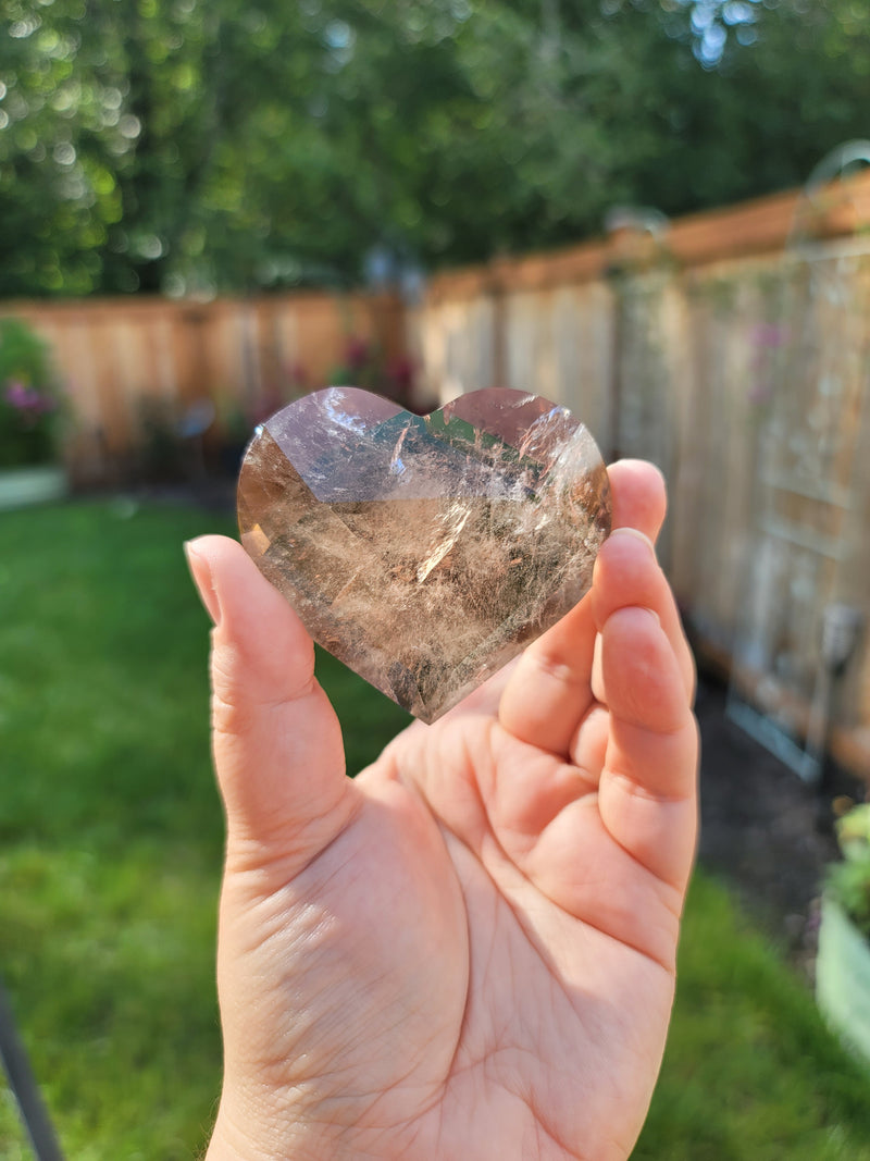 Light Smoky Quartz Faceted Heart