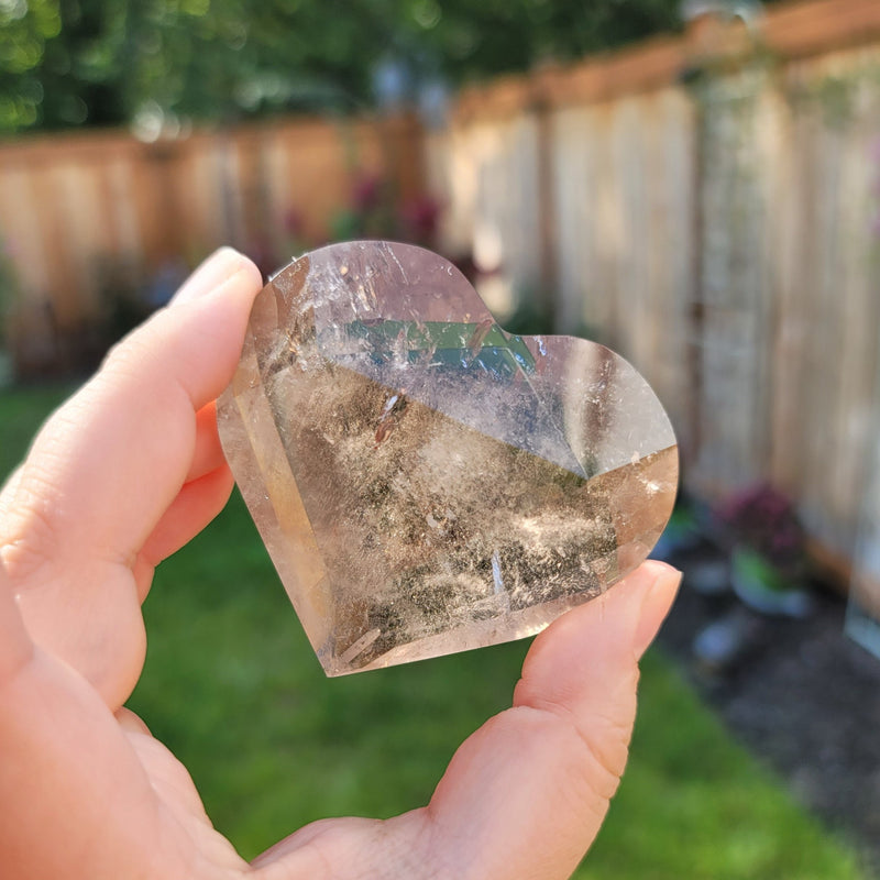 Light Smoky Quartz Faceted Heart