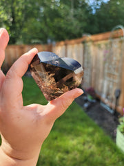 Dark Smoky Quartz Faceted Heart