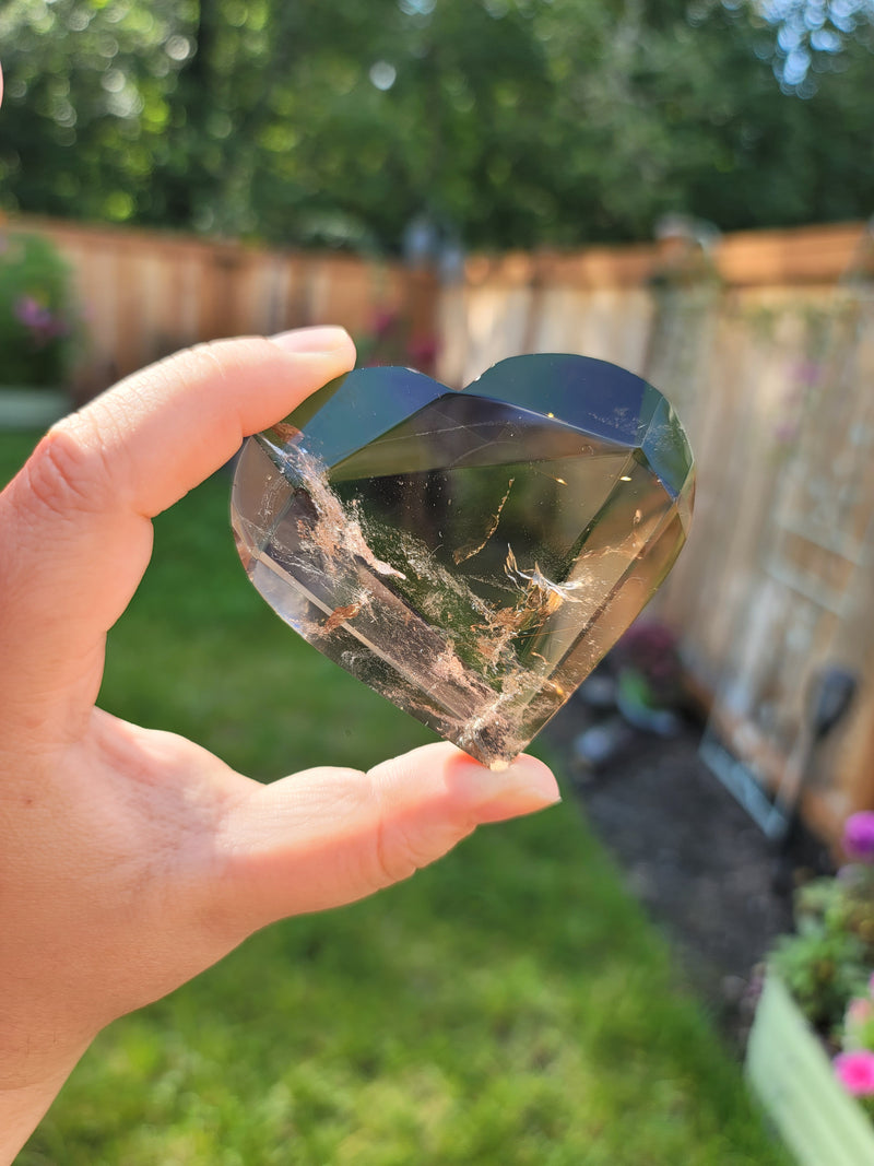 High Grade Smoky Quartz Faceted Heart