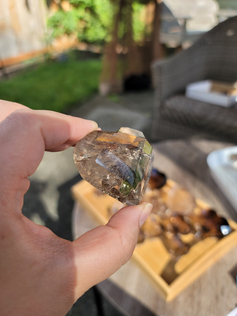 Light Smoky Quartz Faceted Heart