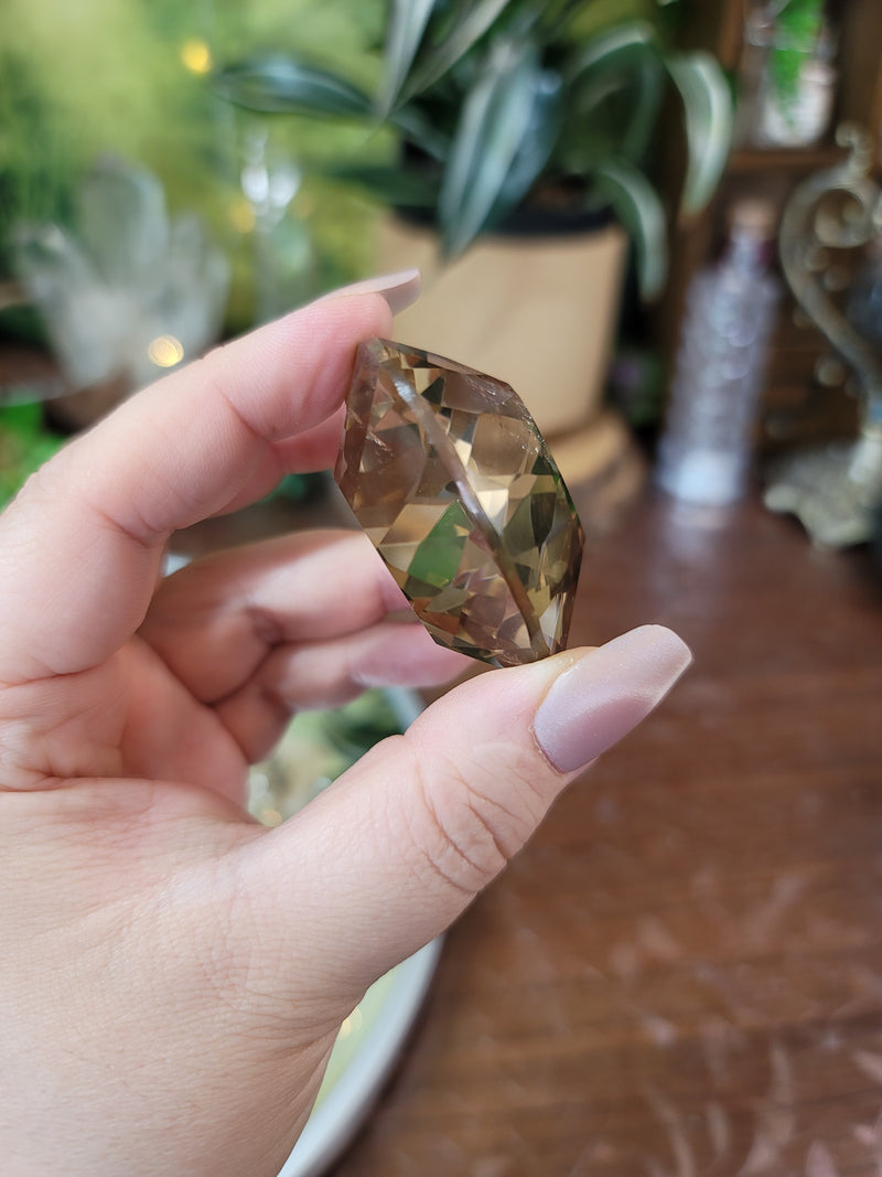 Gem Grade Champagne Citrine Faceted Heart