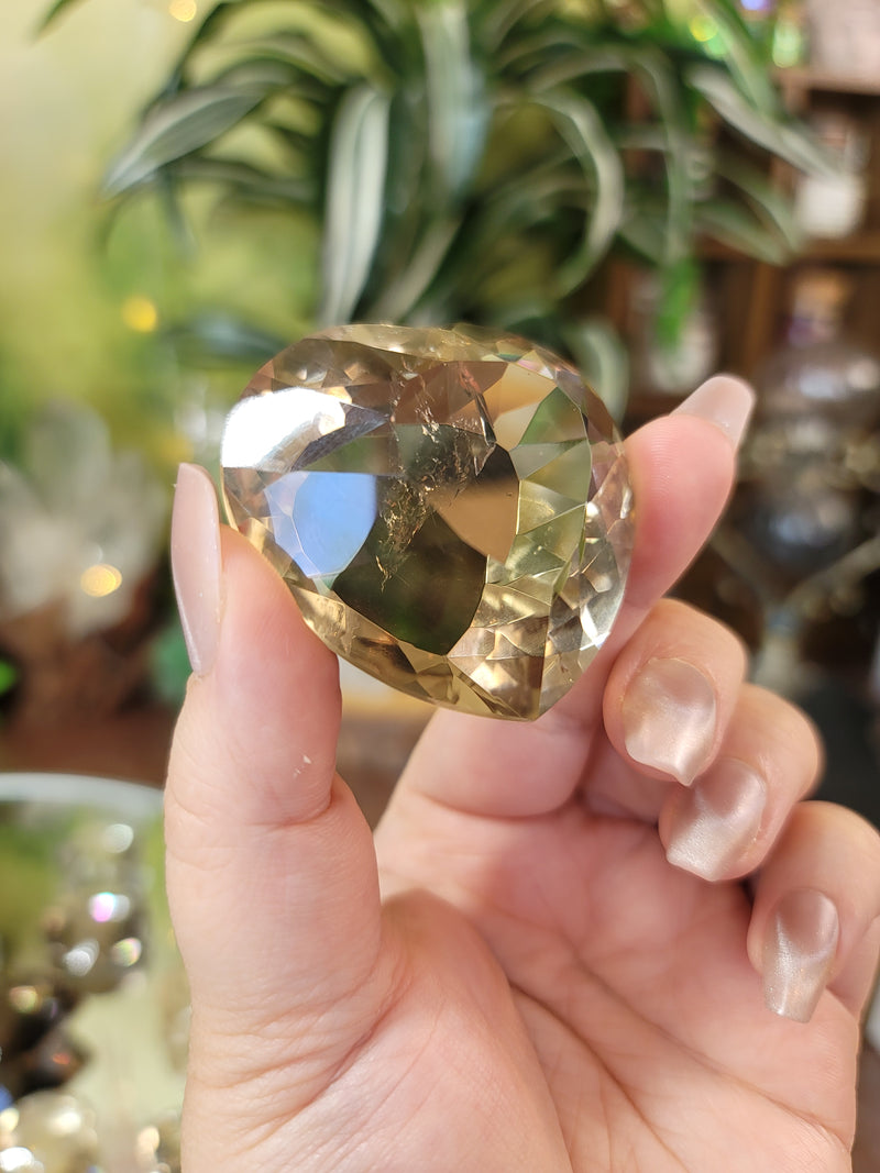 Gem Grade Champagne Citrine Faceted Heart