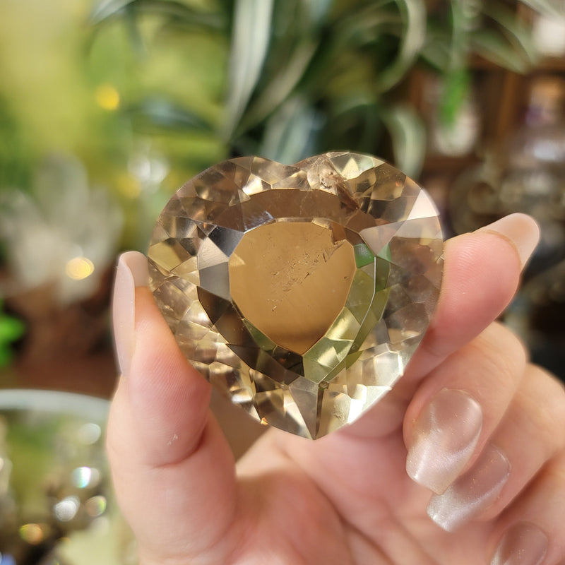 Gem Grade Champagne Citrine Faceted Heart