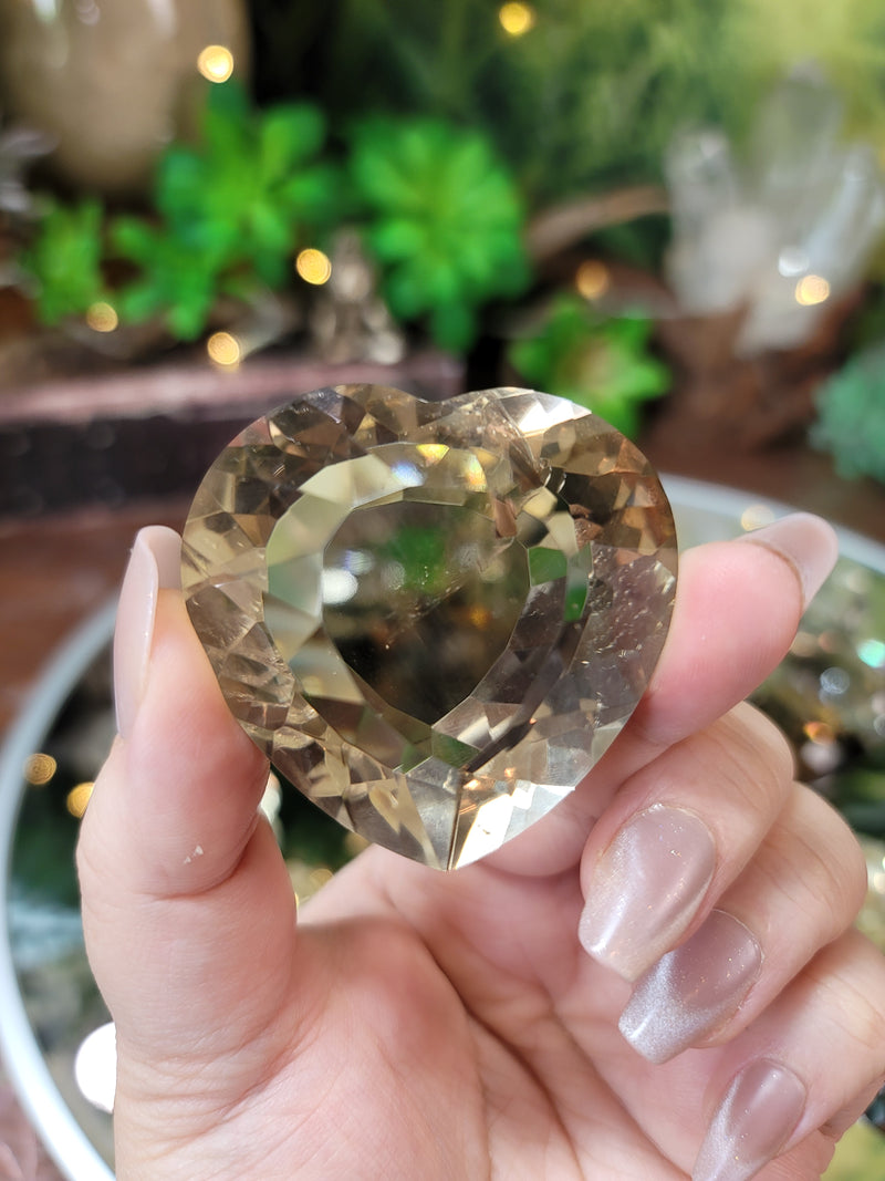 Gem Grade Champagne Citrine Faceted Heart