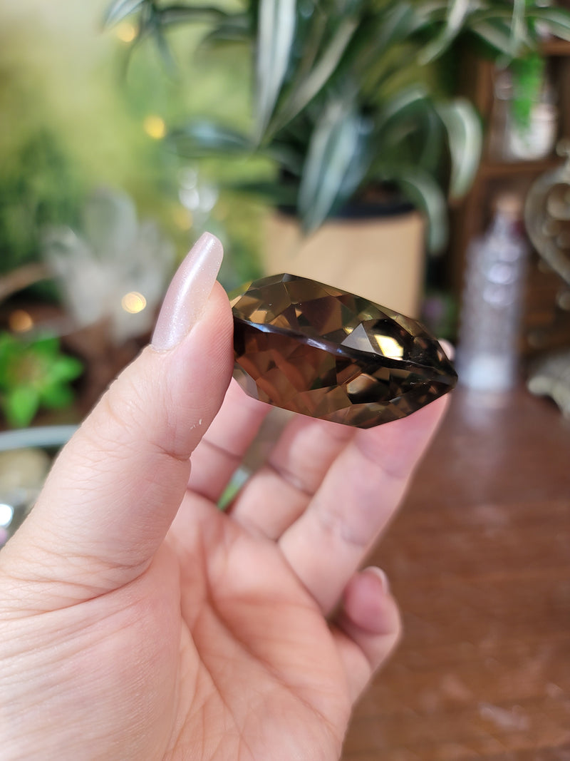 Gem Grade Smoky Quartz Faceted Heart