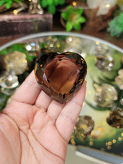 Gem Grade Smoky Quartz Faceted Heart