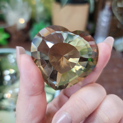 Gem Grade Champagne Citrine Faceted Heart