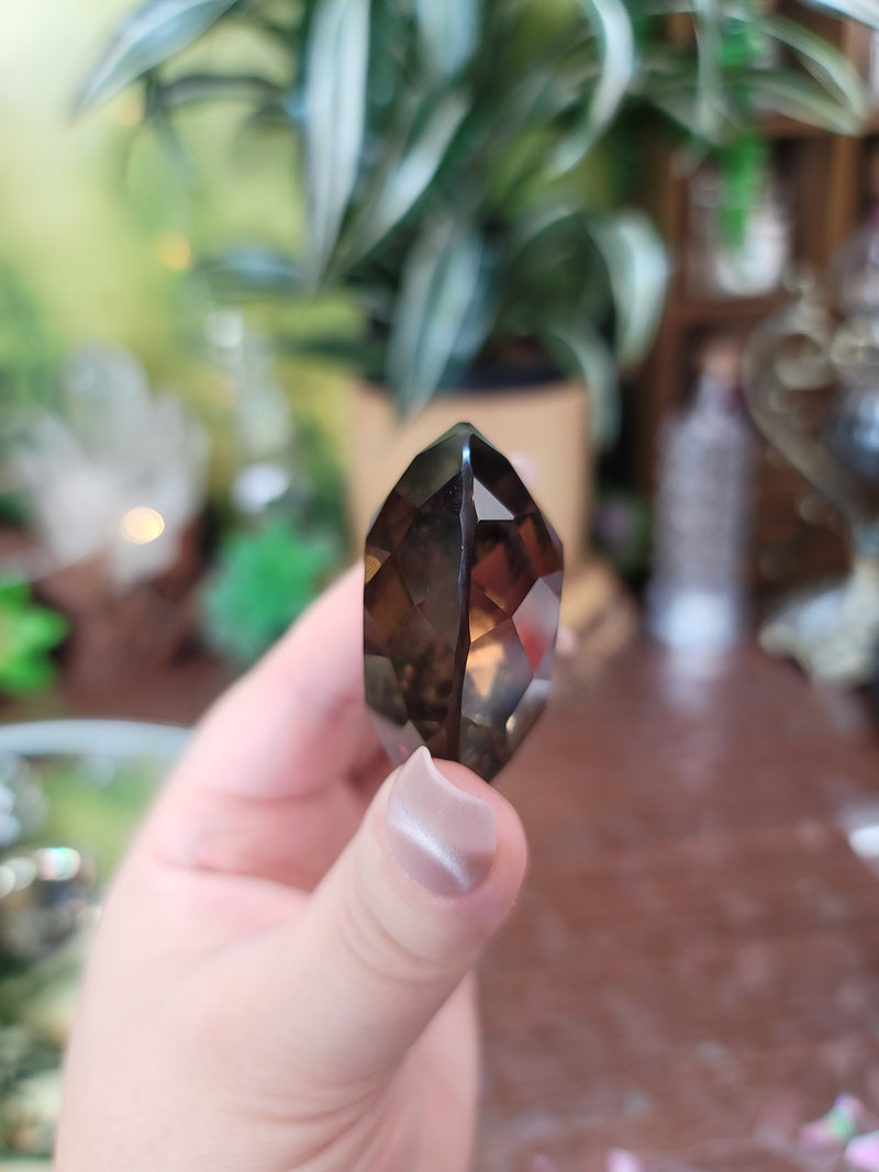 Gem Grade Smoky Quartz Faceted Heart