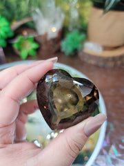 Gem Grade Smoky Quartz Faceted Heart