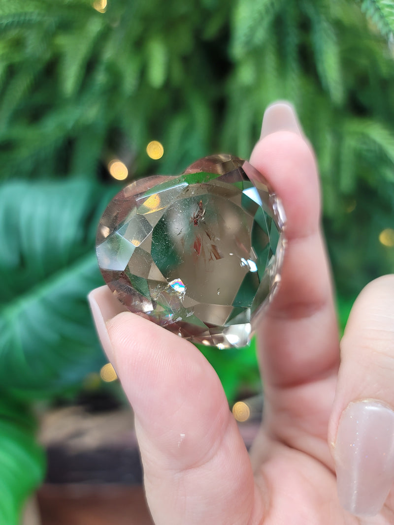 Gem Grade Smoky Quartz Faceted Heart