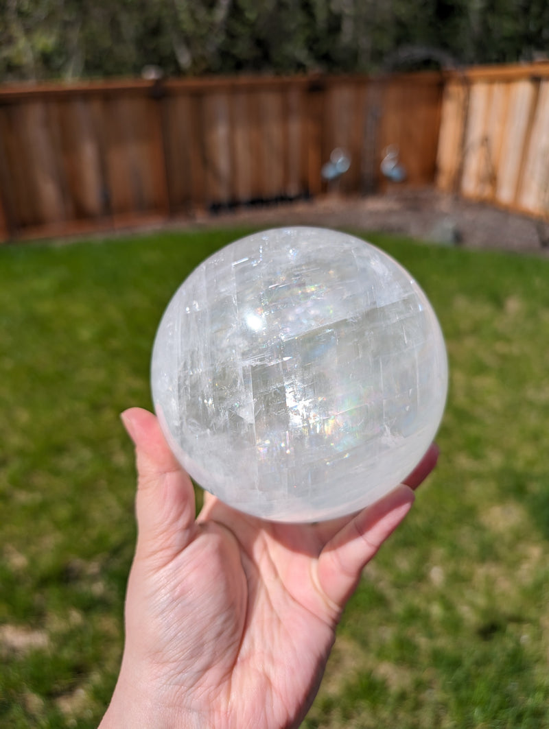 XL Optical Calcite Sphere FULL of RAINBOWS