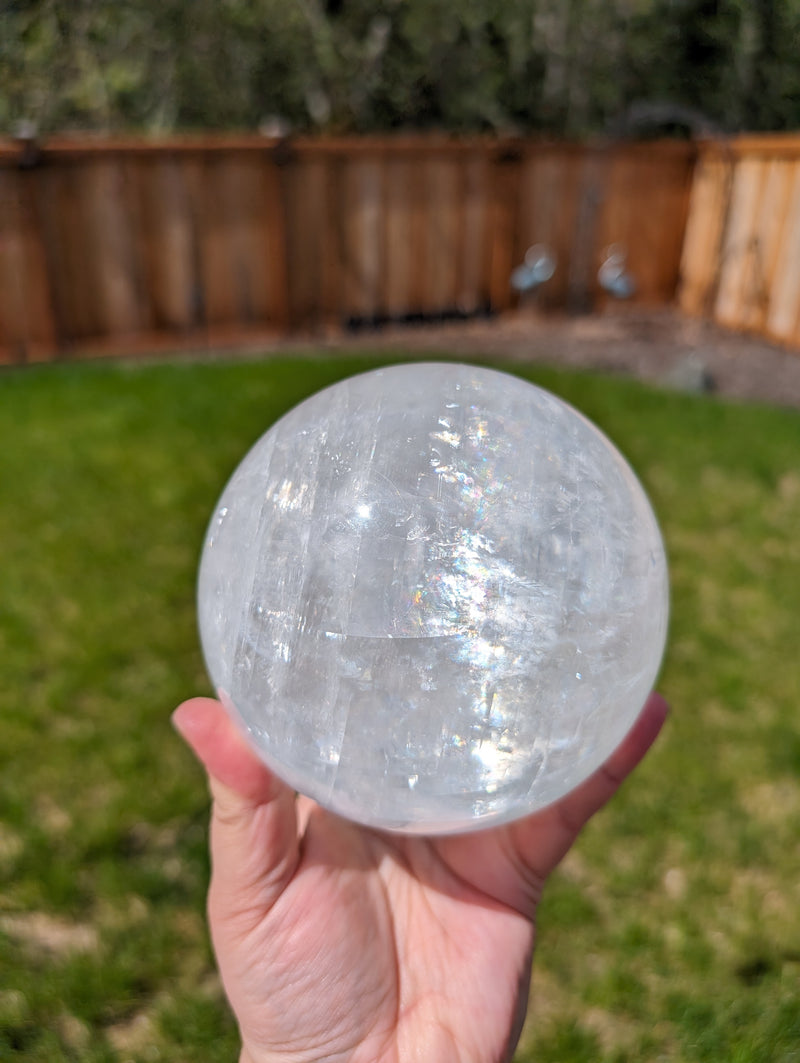 XL Optical Calcite Sphere FULL of RAINBOWS