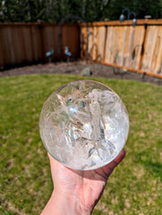 Beautiful XL Lemurian Quartz Crystal Ball with Rainbows