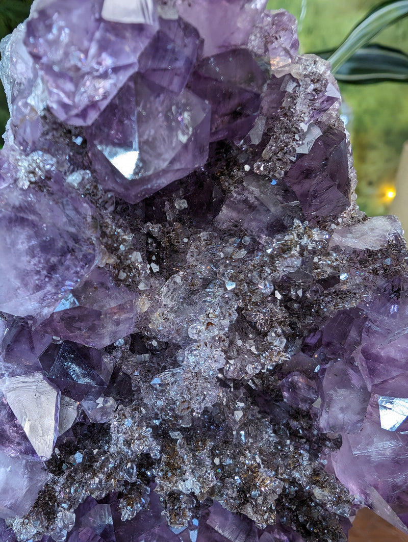 Beautiful Amethyst with Crystalized Hematite & Quartz Points Center