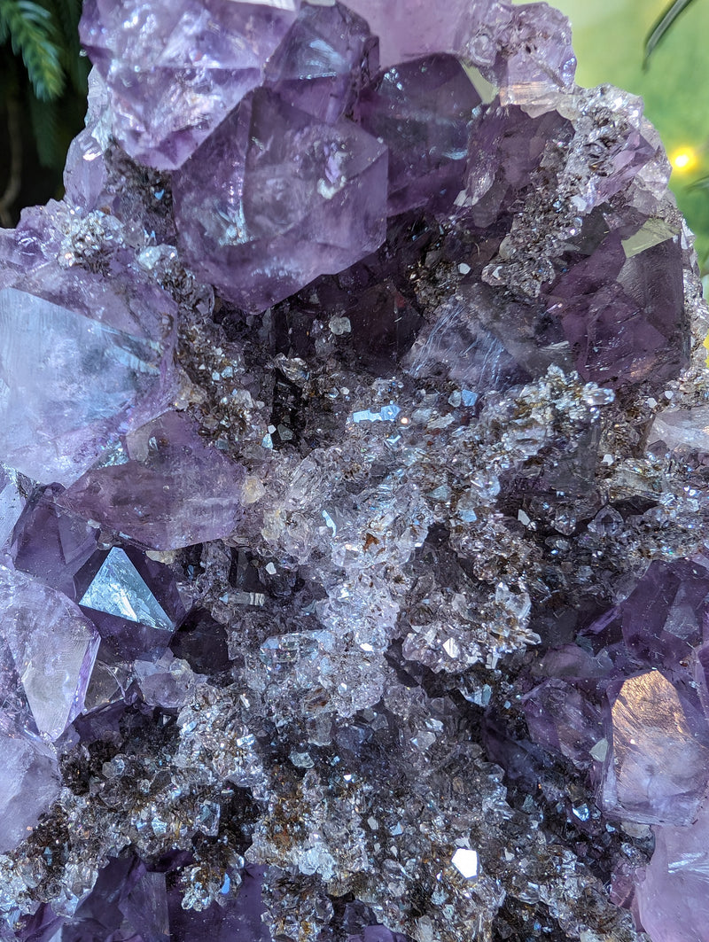 Beautiful Amethyst with Crystalized Hematite & Quartz Points Center