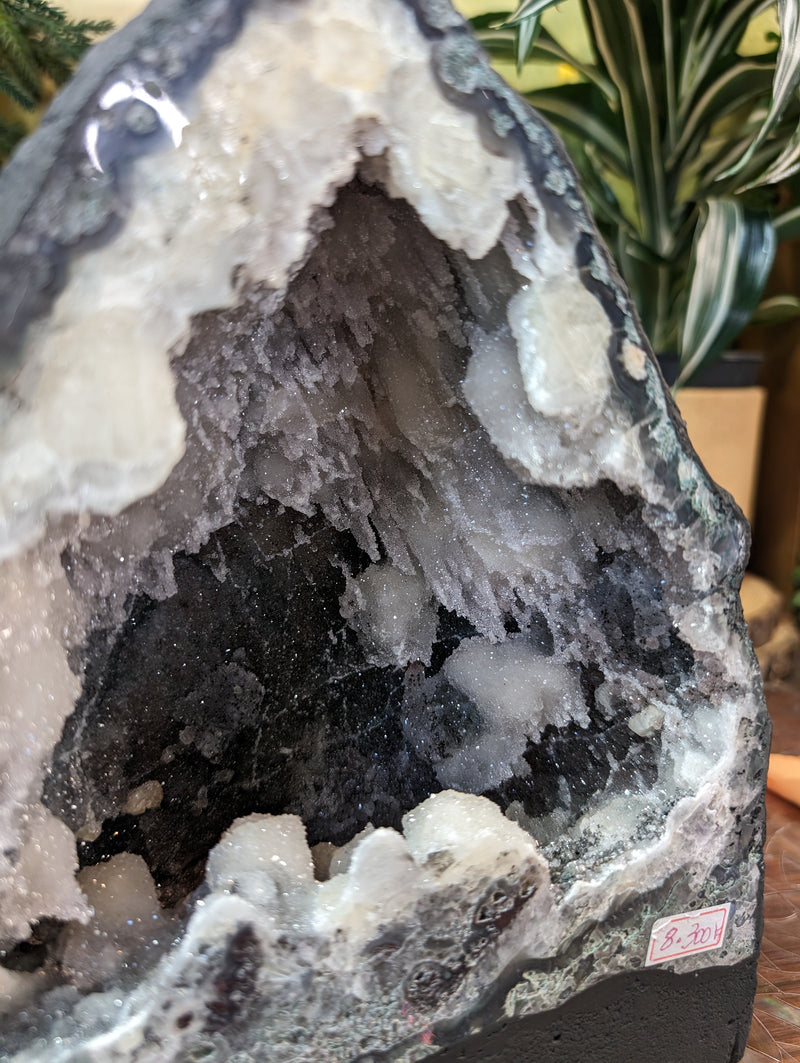 18lb Quartz Over Amethyst, Chlorite & Calcite Stalactites Cathedral Geode