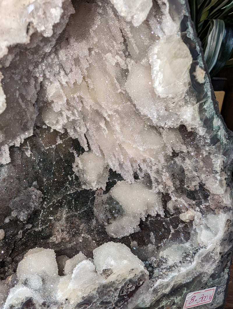 18lb Quartz Over Amethyst, Chlorite & Calcite Stalactites Cathedral Geode