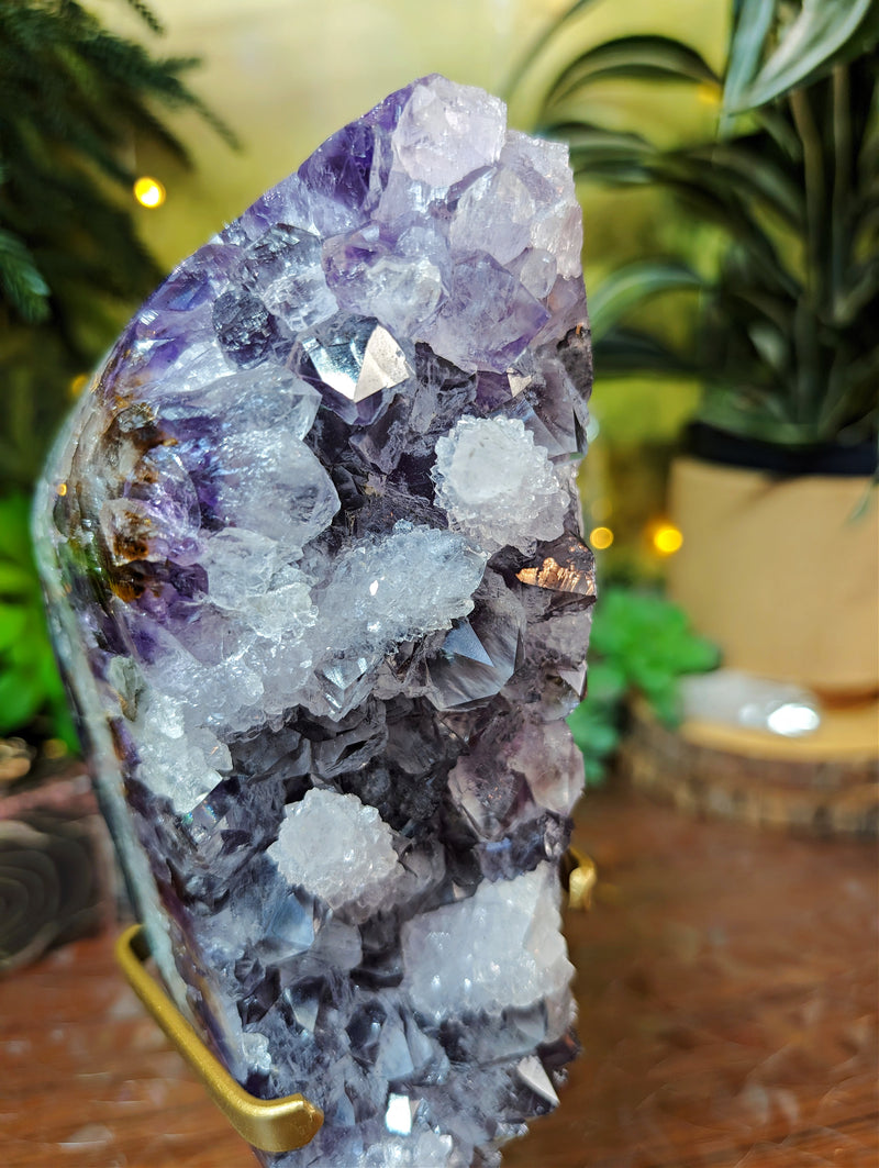 RARE Amethyst with Large Points and Spirit Quartz Growth