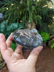 Black Rutilated Quartz Laughing Buddha