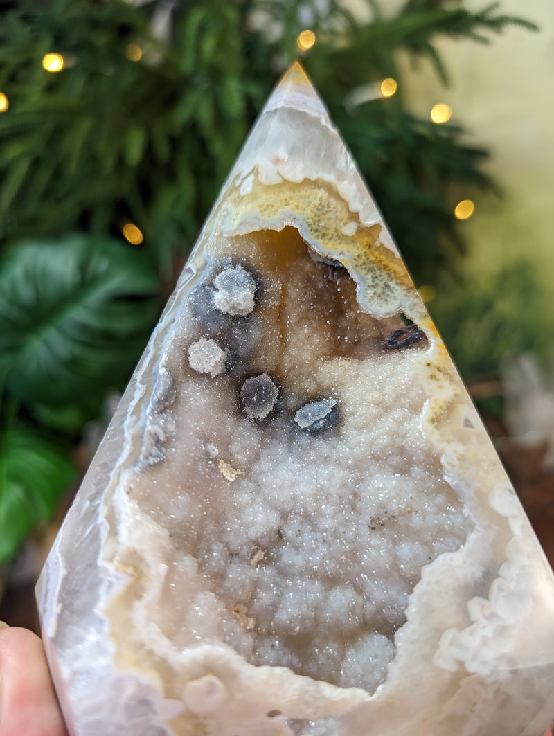 Agate Druzy & Quartz Geode