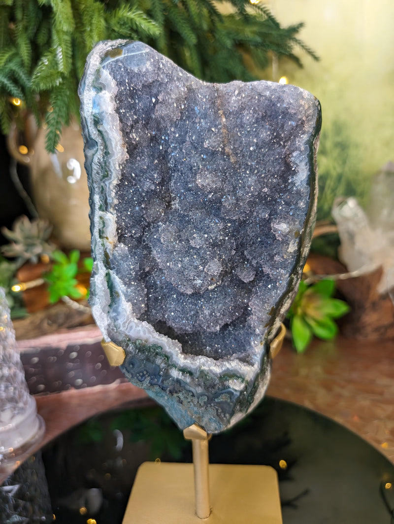 Lavender Druzy Freeform on Stand