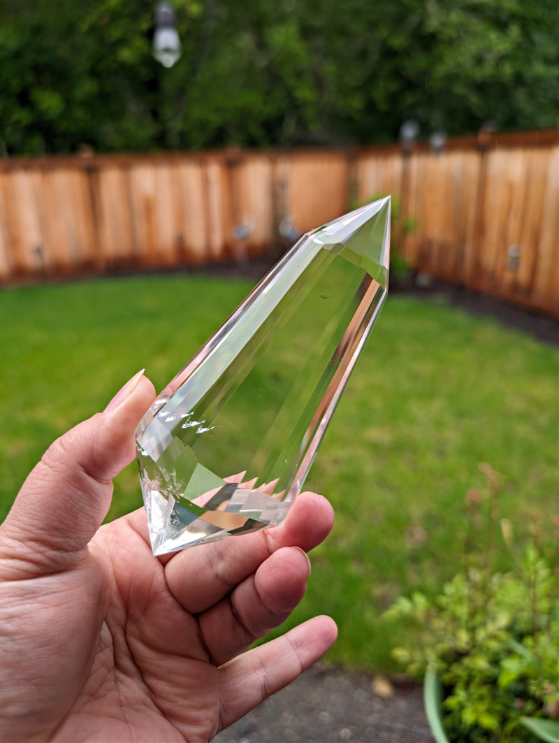 Ultra High Clarity Faceted Lemurian Quartz DT Point