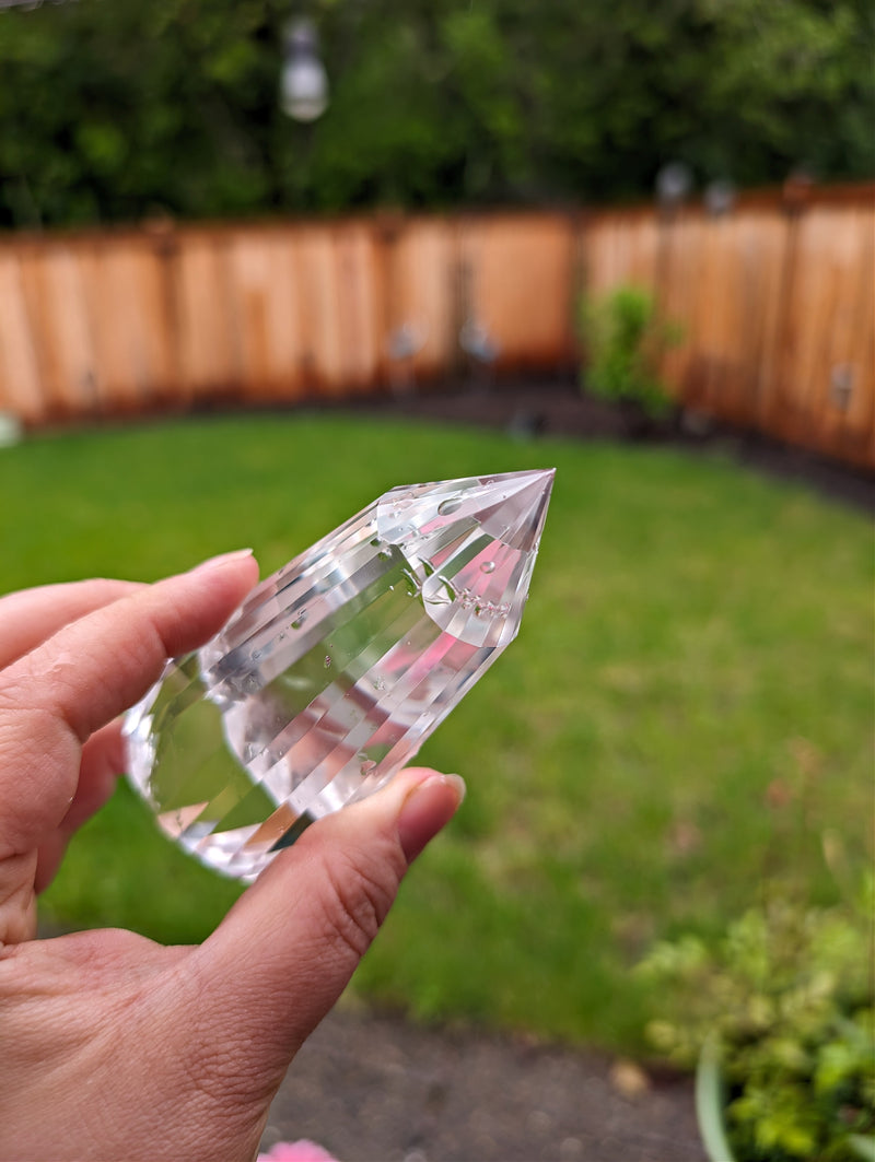 Ultra High Clarity Faceted Lemurian Quartz DT Point