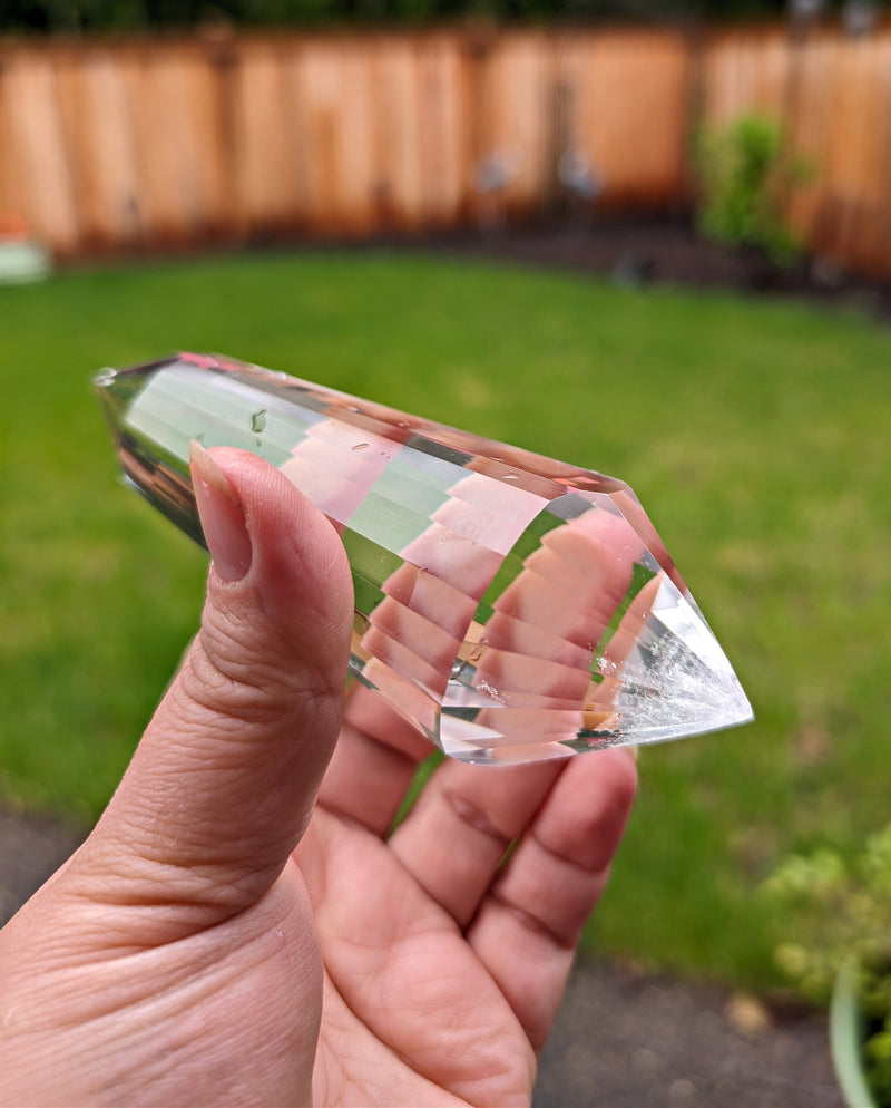 Ultra High Clarity Faceted Lemurian Quartz DT Point